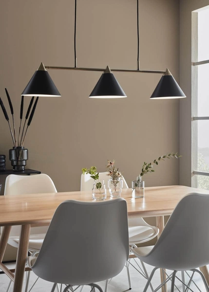 Bilardowa lampa wisząca Klint stożki nad stół czarne złote