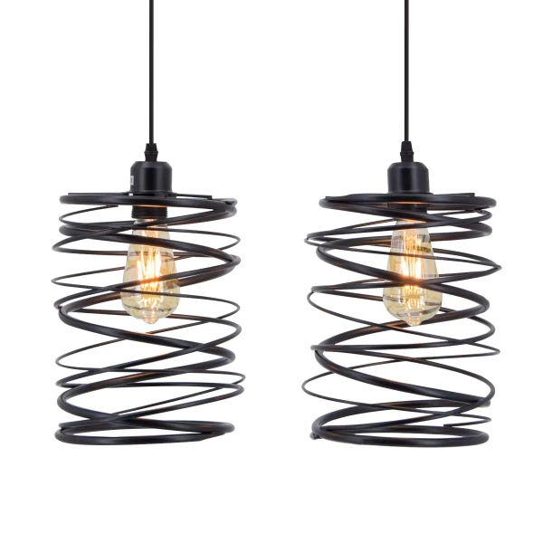 Nowoczesna lampa wisząca 6801/2 ZWIS - 01 sprężyny do holu czarne