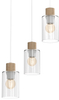 Wisząca lampa Madera MLP8556 szklane tuby białe drewniane
