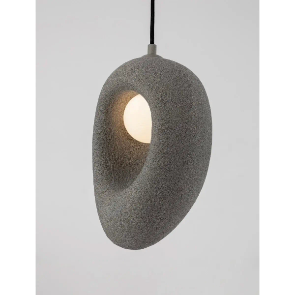 Owalna wisząca lampa LONTIZA LE45335 nad wyspę do jadalni szara