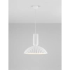 Kopułowa lampa wisząca GIRONTO LE45305 z gipsu ryflowana biała
