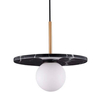 Wisząca lampa nad stół JUANJUI LE44853 talerz bańka czarna biała