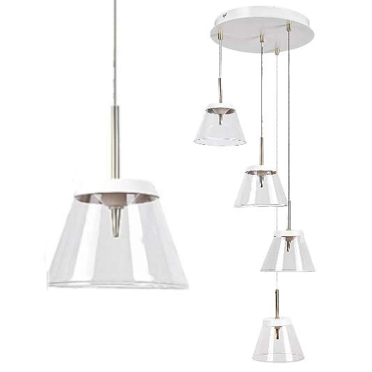 LAMPA wisząca AVIANA 5032 Rabalux skandynawska OPRAWA szklana LED 24W 4000K zwis loftowy biały przezroczysty