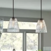 Szklana wisząca lampa Windsor 1xE27 czarna do salonu przezroczysta fasetowana ELS- WINDSOR-P-BLK