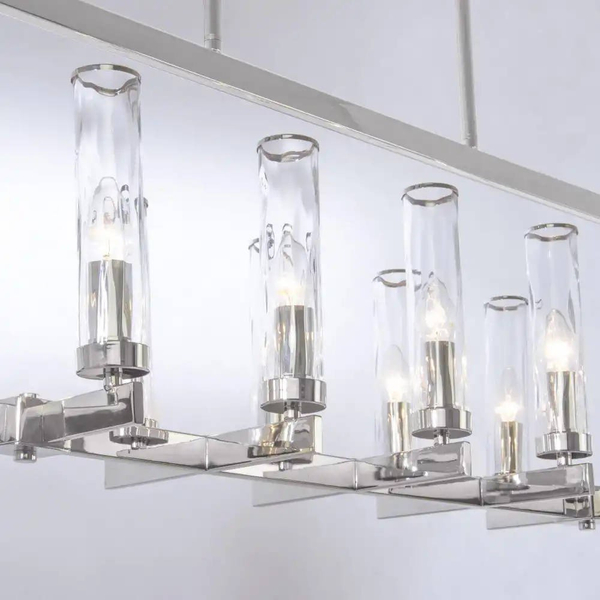 Designerska LAMPA wisząca OXFORD P10069NI Cosmolight metalowa ramka prostokątna nikiel
