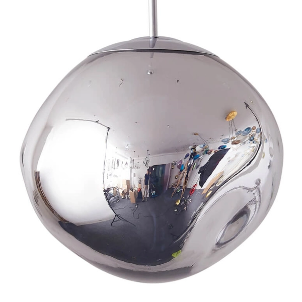 Wisząca lampa GLAM MP-1239-180 chrome płomienie kula miedziana