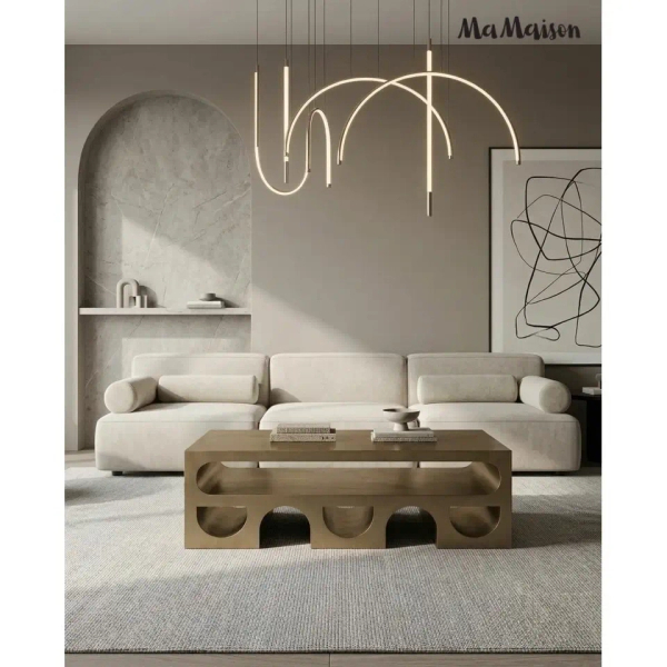 Złota ława VECTOR MM001501100387 drewniana nowoczesna 130x80cm