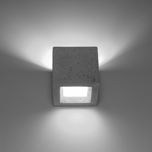 Betonowy kinkiet salonowy SL.0991 szara kostka lampa ścienna