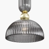 Wisząca lampa szklana Antic MOD302PL-01GR1 kopułowa szara mosiądz