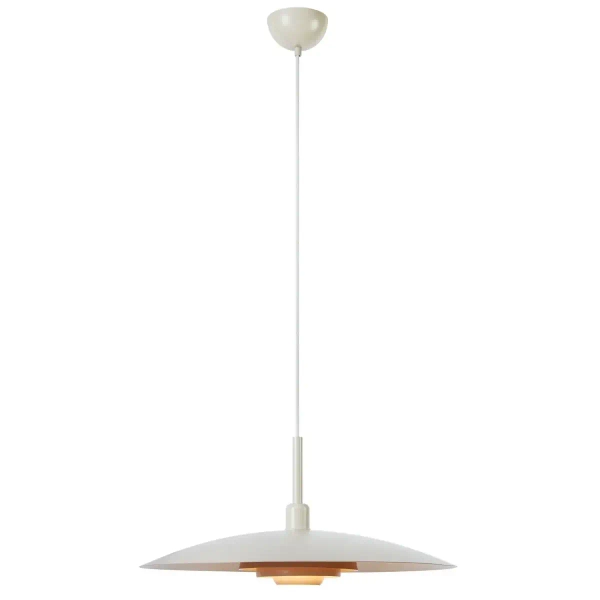 Zwisająca lampa dyski Piny 108877 do jadalni metalowy beżowy