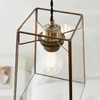 Wisząca lampa retro Beaumont 60892 szklana przezroczysty mosiądz
