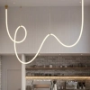 Lampa wisząca SNAKE MD1021-4 gold złota metal PVC LED 60W 3000K 4M wąż ledowy nowoczesna