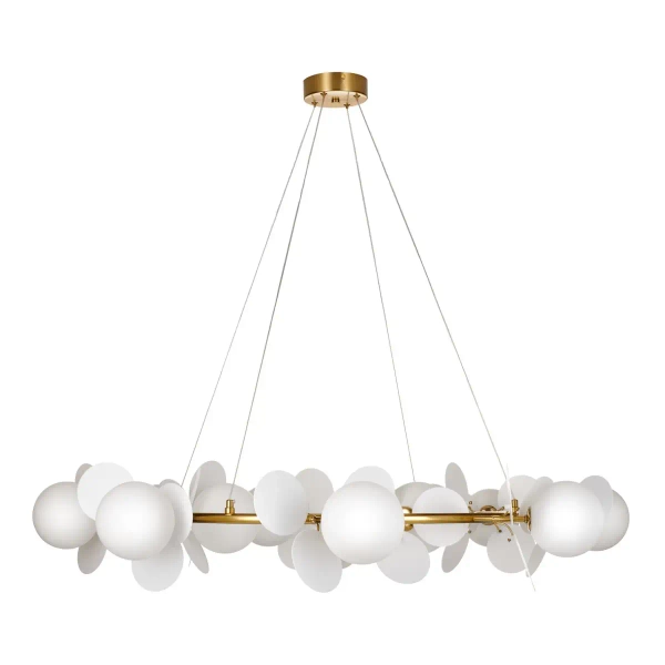 Żyrandol glamour CHIC ST-DL-2969 pierścień do salonu biały złoty