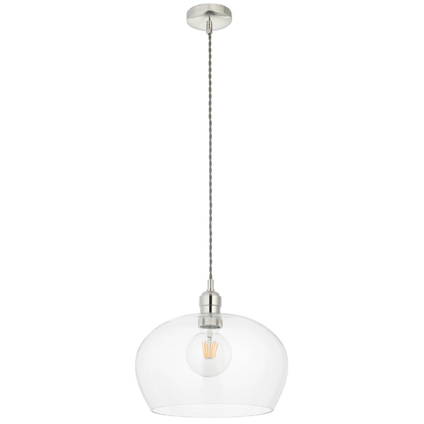 Zwisowa lampa do kuchni L&-1102677 Light& szklana kopuła nikiel