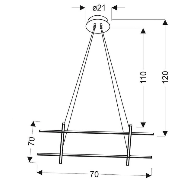 LAMPA wisząca ANDROS A0020-340 Candellux metalowa OPRAWA zwis LED 40W 4000K srebrny