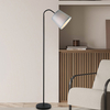 Sypialniana lampa stojąca Godric 6639 abażurowa na peszlu szara