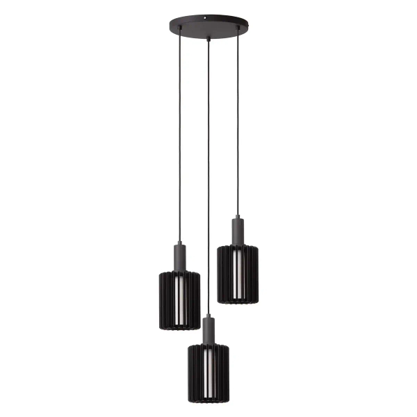 Potrójna lampa zwisowa Lambres 45410/13/30 Lucide metalowa czarna