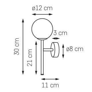 Kinkiet LAMPA ścienna ASTRA 20778105 Kaspa loftowa OPRAWA szklana kula ball złota biała