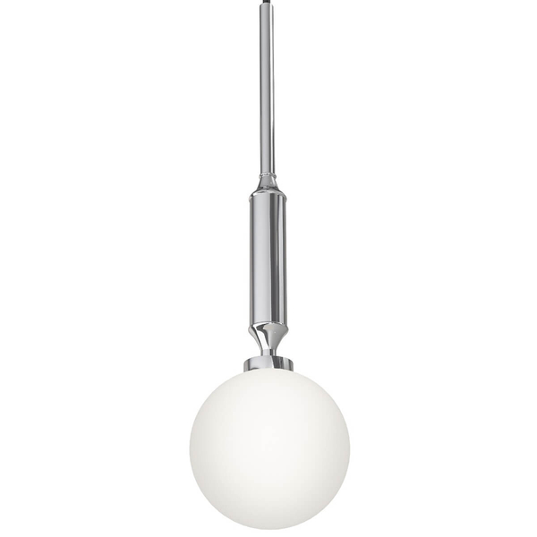 Nowoczesna lampa do biura Ero I szklana kula biała chrom
