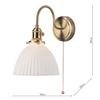Ceramiczna lampa na ścianę Hadano HAD0740-09 mosiądz biały