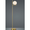 Modernistyczna LAMPA podłogowa NYXIS DL108402000 Trio metalowa OPRAWA stojąca szklana kula mosiądz biała