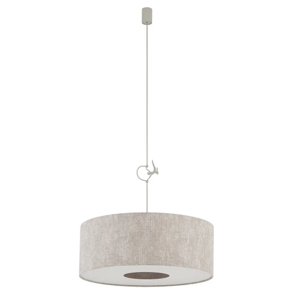 Tkaninowa lampa wisząca CEDRO 11665 z abażurem beżowa
