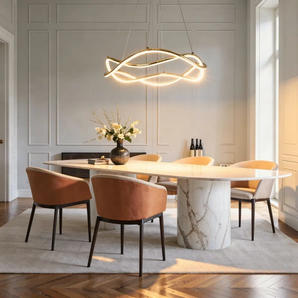 Salonowa lampa wisząca Twist LP-1982/1P GD LED 50W 3000-6000K złota