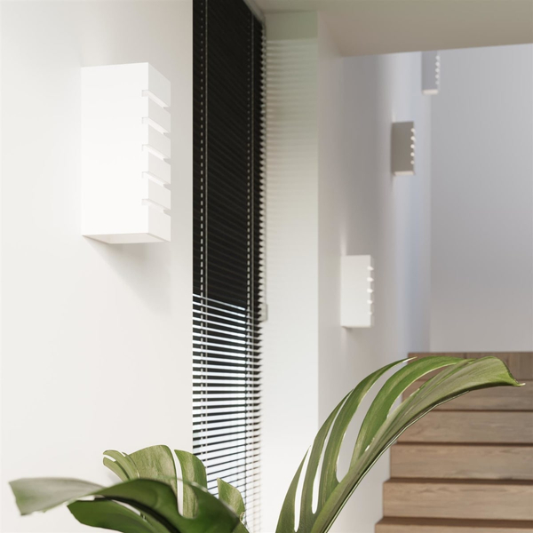 Ceramiczna lampa ścienna SL.0161 prostokątna do holu biała