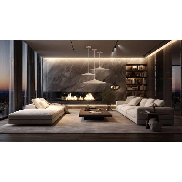 Metalowa lampa wisząca Brito 5070 Shilo stożkowa zwis do kuchni platyna