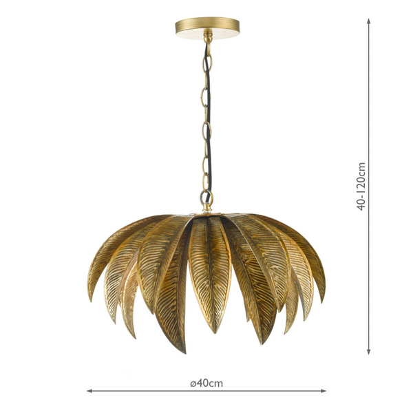 Lampa wisząca liście Cara CAR0135 jadalniana złoty