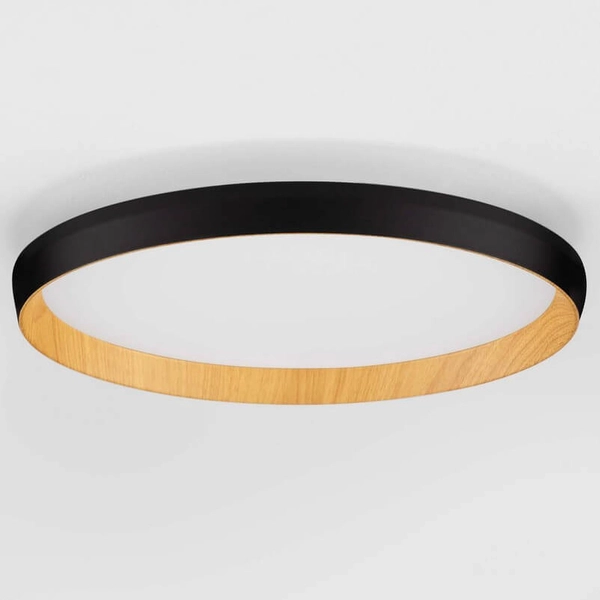 Metalowa lampa sufitowa VINAMAR LE44889 LED 36W 2700-3000K czarna drewniana