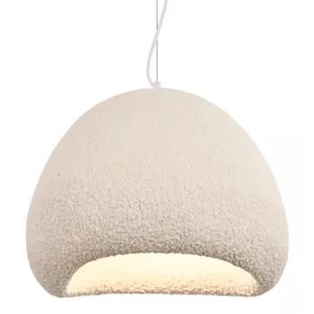 Skandynawska lampa wisząca 23161 kopuła do salonu biała kremowa
