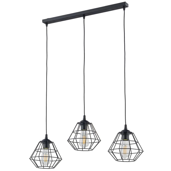 Lampa wisząca druciane klatki Diamond 6203 TK Lighting loft czarna