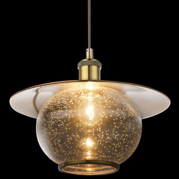 LAMPA wisząca Nevis 69030H Globo szklana OPRAWA vintage ZWIS kula ball brąz antyczny przezroczysta