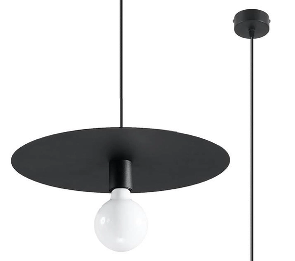 LAMPA wisząca SL.0853 loftowa OPRAWA metalowy zwis czarny dysk