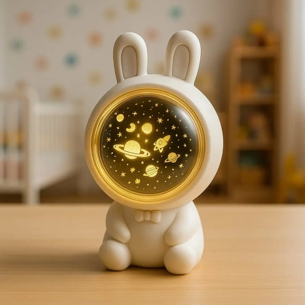 Dziecięca lampa stołowa Kosmonauta ML2262 LED 4W CCT królik biały