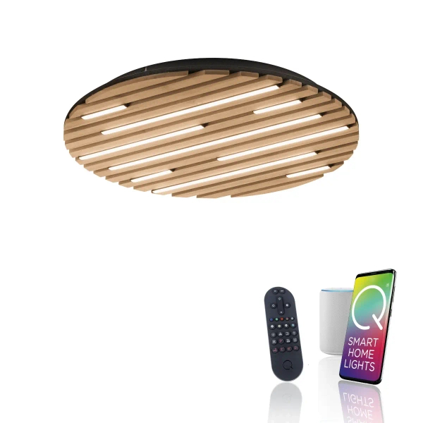 Okrągła lampa sufitowa Q-AKUSTIK brązowa 6421-79 1xLED 38W 2700-5000K CCT