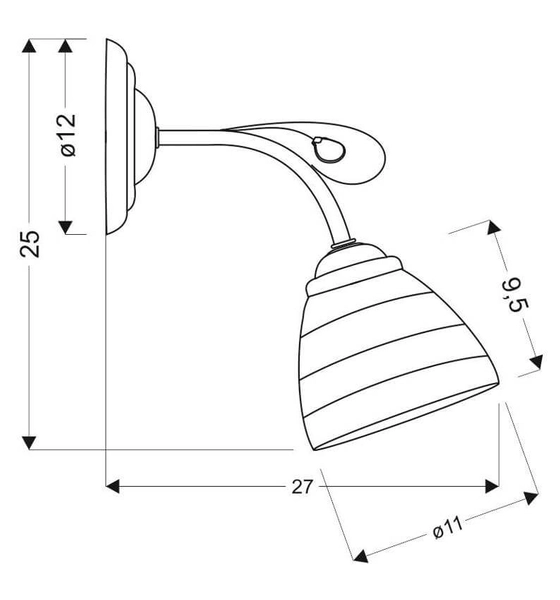 Szklana lampa ścienna Simpli 21-64288 vintage biała chrom