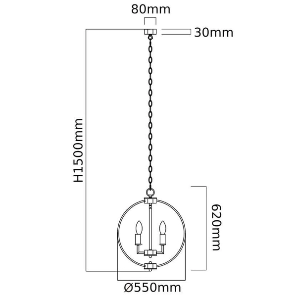 LAMPA wisząca Candi M Orlicki Design metalowa OPRAWA pierścienie rings ZWIS kula ball chrom