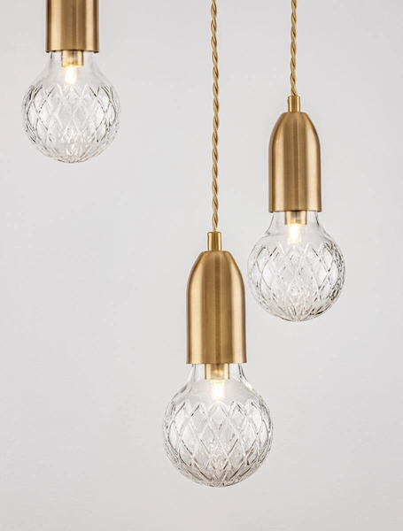 Nowoczesna lampa wisząca Bani kaskada z kryształkami złota