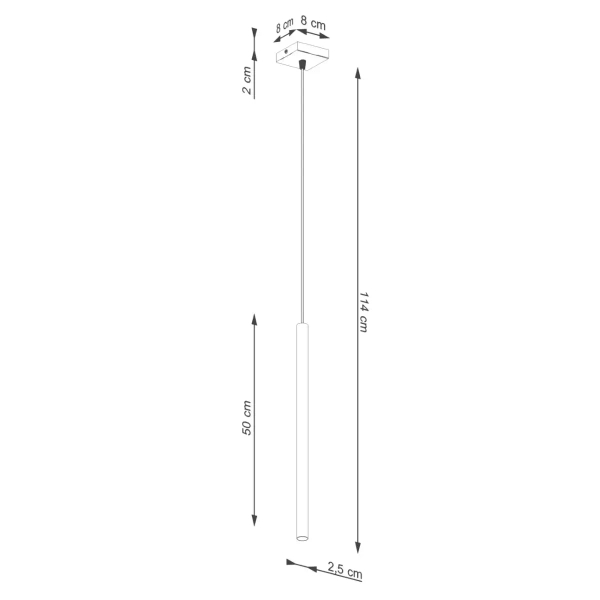 Lampa wisząca ryflowana PASTELO SL.1518 tubka podłużna oliwkowa