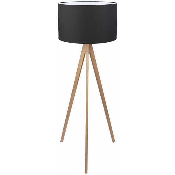 Rustykalna lampa podłogowa Treviso 5039 TK Lighting okrągły abażur czarny