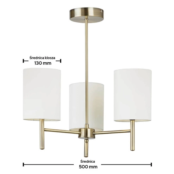 Lampa sufitowa do salonu BRIO-3AB Endon potrójna biała