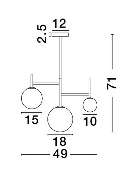 Sufitowa lampa kule URUAPAN LE42884 Luces Exclusivas do sypialni czarna biała