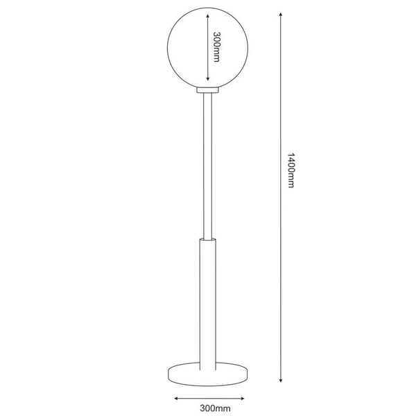 Podłogowa lampa loftowa DOHAR 9416 Shilo kulka dymione szkło czarna