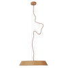 Drewniana lampa nad stół Tamago P0550 LED 40W 3000K zwis brązowy