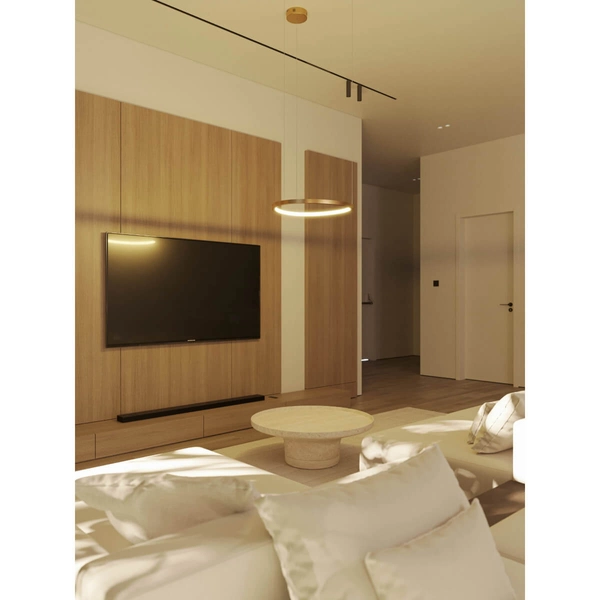 Salonowa lampa wisząca CAYENNE P0606D LED 37W 3000K pierscień miedziany