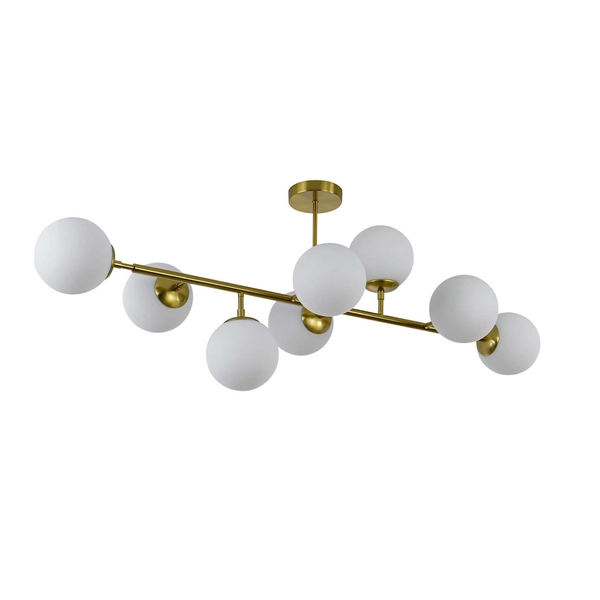 Modernistyczna lampa sufitowa DORADO LP-002/8P Light Prestige loftowa oprawa metalowy plafon molekuły złote białe