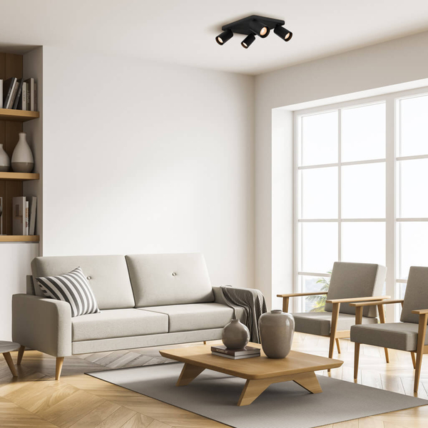 Sufitowa lampa Nesto SPL-23436-4S-BK Italux do salonu tubka metalowa czarna