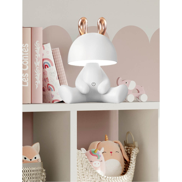 Lampka z włącznikiem stolikowa Bunny KDR-6301-WH LED 3W 4000K biała